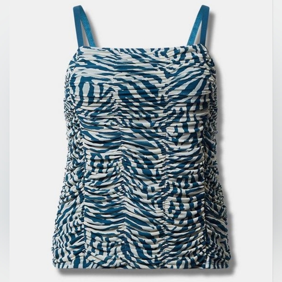 Torrid plus animal print mesh shirred square neck cropped camisole, 2XL,… - Picture 4 of 11